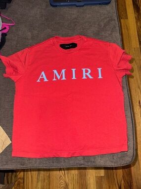 AMIRI Red Tee with White Logo